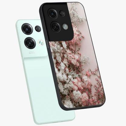 Blush Blossom Cloud Glass Case displayed in angled mockup highlighting soft cloud and blossom design with pastel aesthetic.
