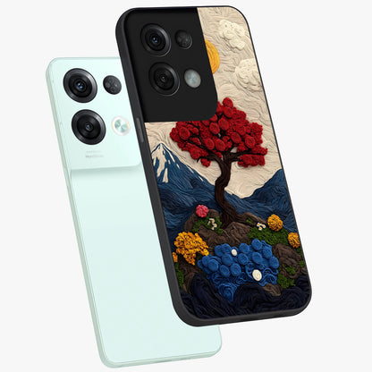 Eternal Nature Tapestry Glass Case displayed in angled mockup highlighting detailed botanical pattern with artistic aesthetic.