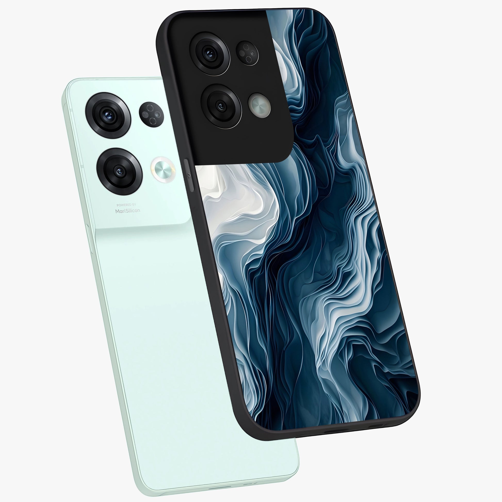 Ethereal Paper Marble Glass Case displayed in angled mockup highlighting elegant marble pattern with modern aesthetic style.