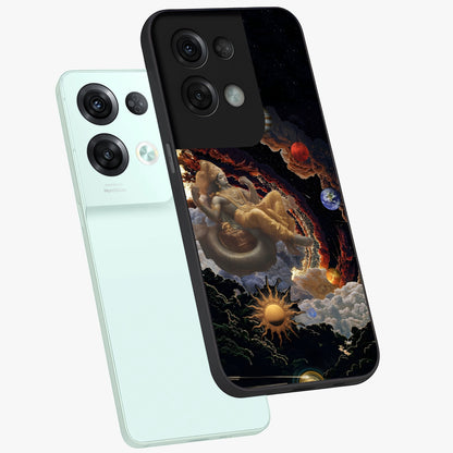 Galactic Divine God Glass Case displayed in angled mockup highlighting powerful celestial deity illustration with galactic aesthetic.