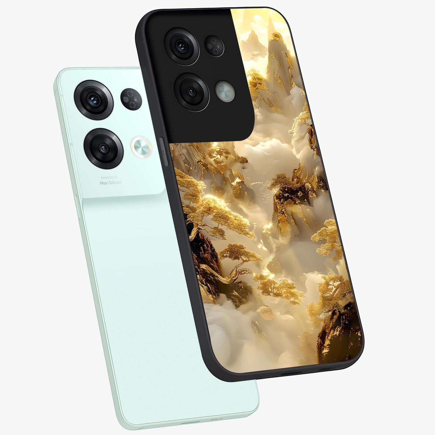 Gates Of Illumination Glass Case displayed in angled mockup highlighting radiant portal inspired design with fantasy aesthetic.