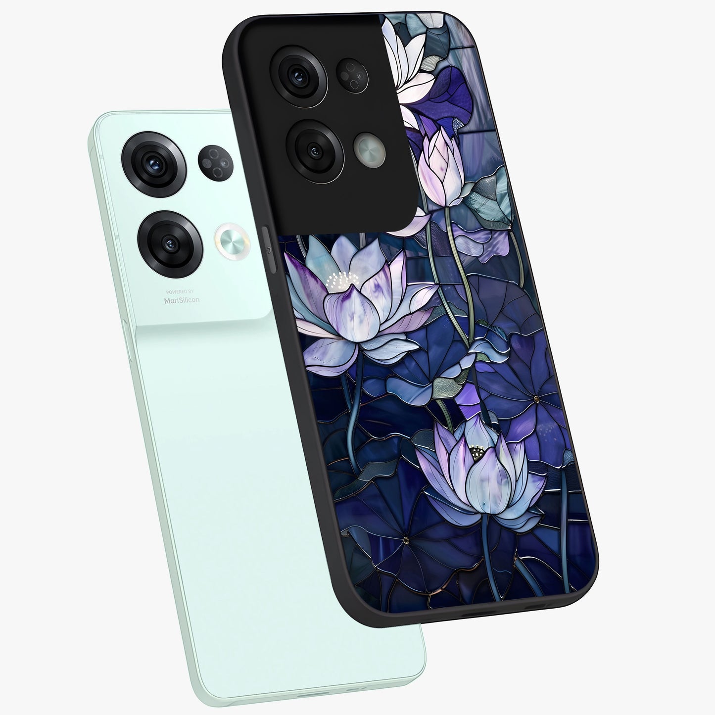 Gloss Petal Rush Glass Case displayed in angled mockup highlighting vibrant petal design with elegant floral aesthetic.