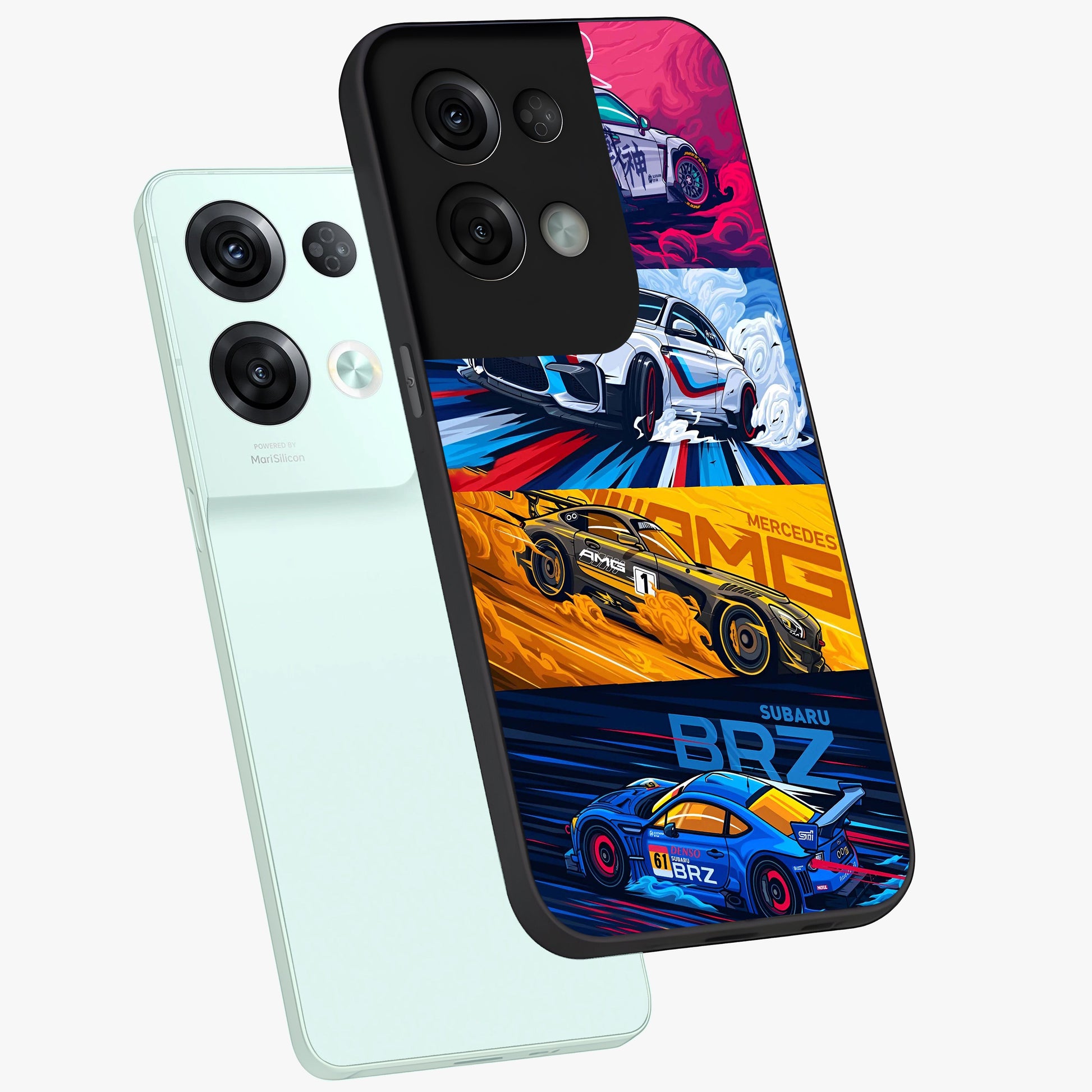 JDM Sports Car Glass Case displayed in angled mockup highlighting sleek Japanese racing car design with automotive aesthetic.