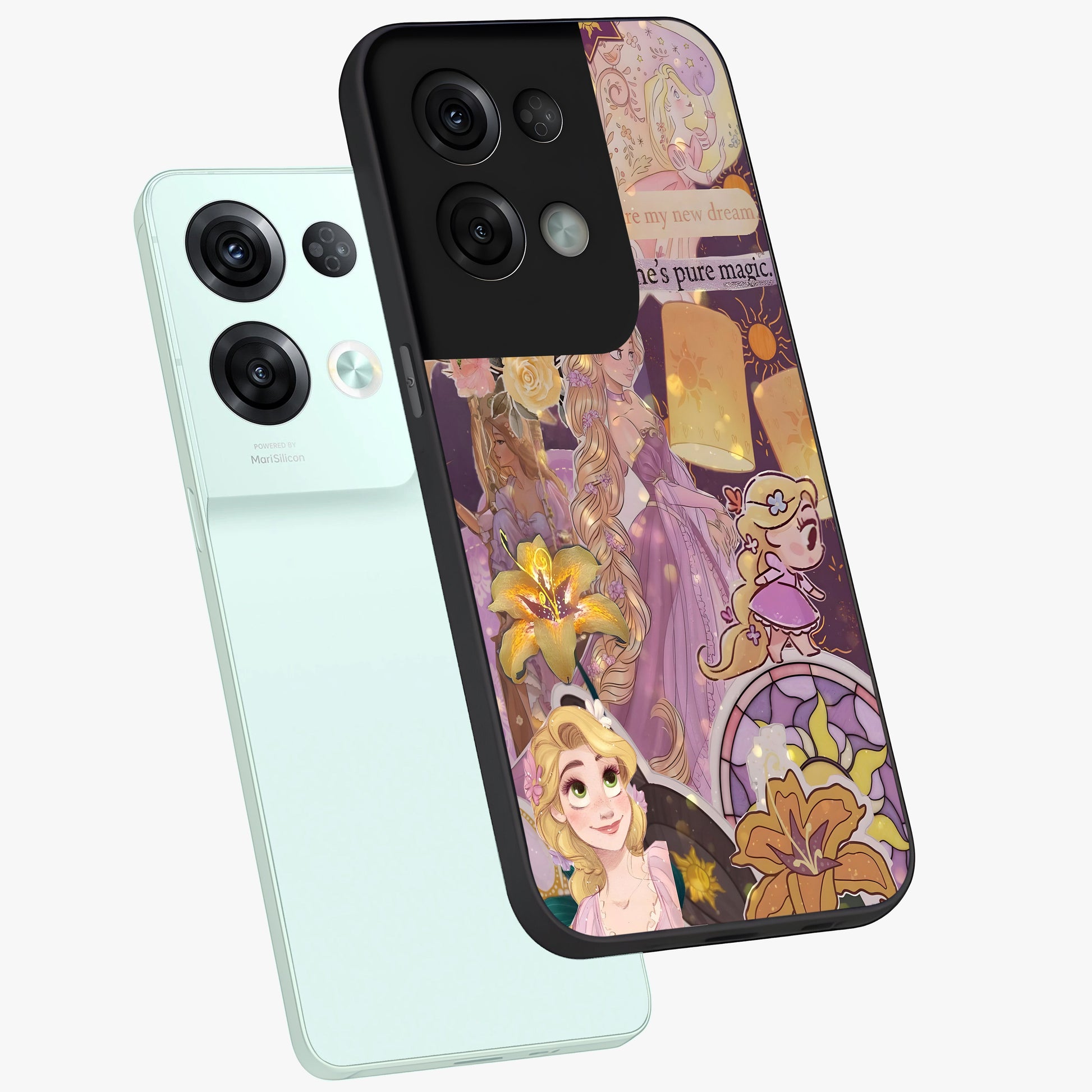 Magical Tangled Dream Glass Case displayed in angled mockup highlighting whimsical fantasy design with magical aesthetic.