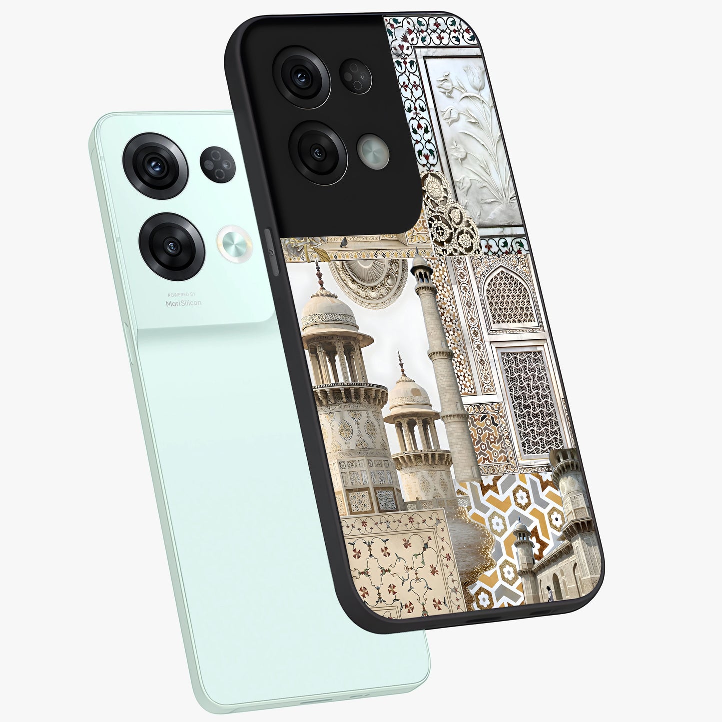 Mughal Marble Legacy Glass Case displayed in angled mockup highlighting elegant heritage marble artwork with royal aesthetic.