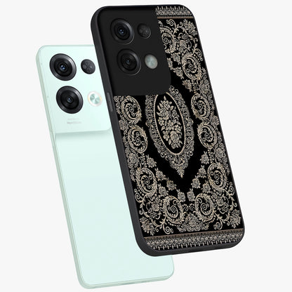 Noir Bloom Elegance Glass Case displayed in angled mockup highlighting refined flower design with stylish noir aesthetic.