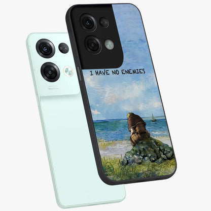 Peace Beyond War Glass Case displayed in angled mockup highlighting meaningful message design with artistic aesthetic style.