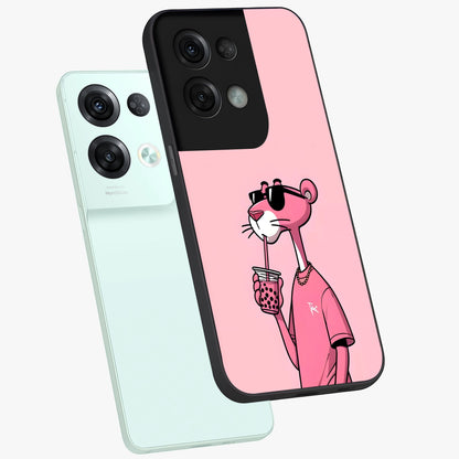 Pink Panther Glass Case displayed in angled mockup highlighting playful cartoon character design with vibrant pink aesthetic.
