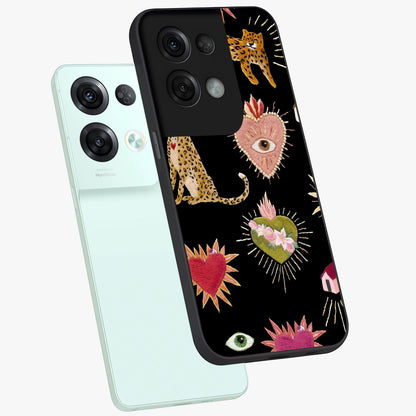 Sacred Jungle Heart Glass Case displayed in angled mockup highlighting lush tropical design with natural aesthetic style.