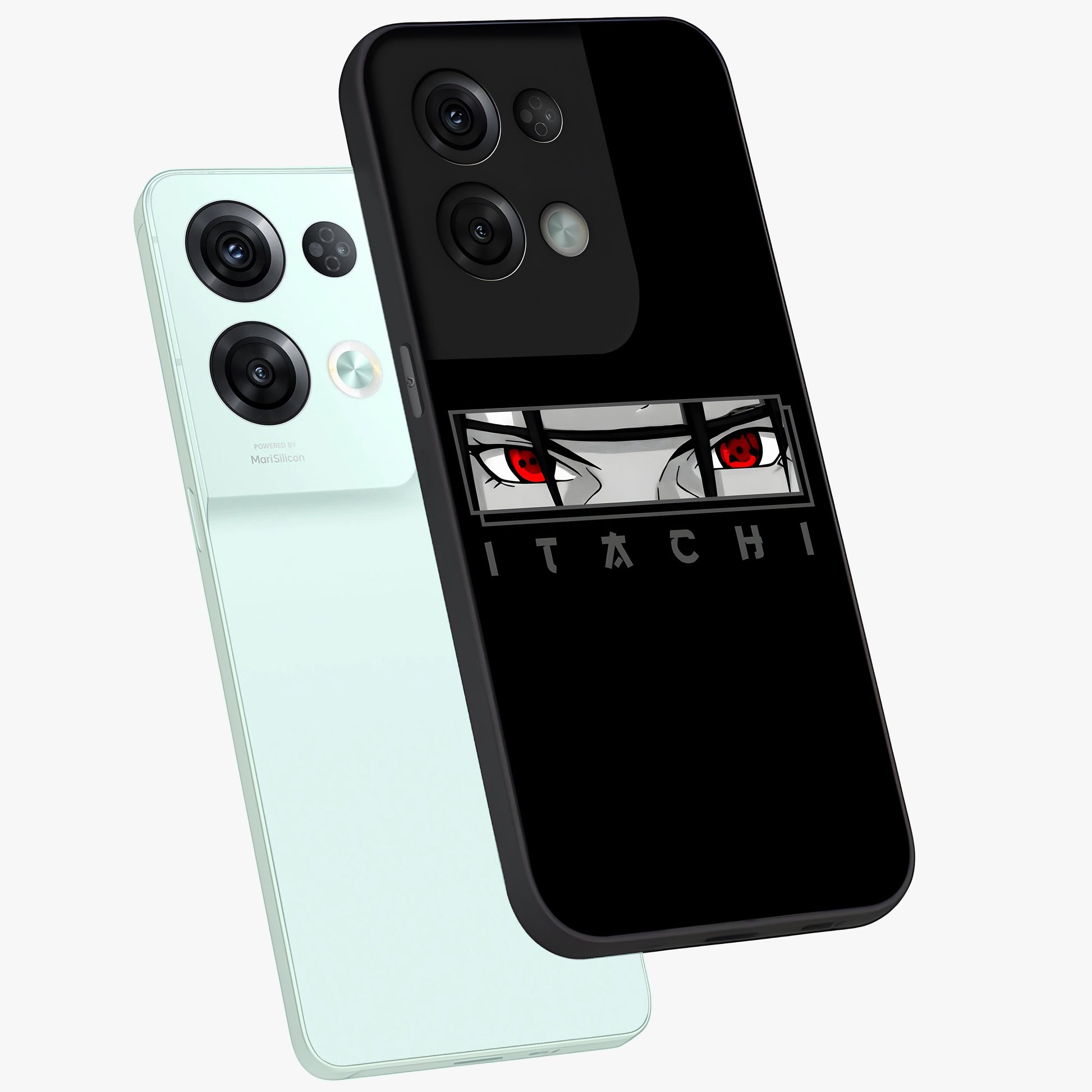 Scarlet Gaze Dominance Glass Case displayed in angled mockup highlighting intense visual design with bold scarlet aesthetic.