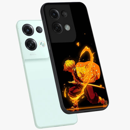 Thunder Flame Execution Glass Case displayed in angled mockup highlighting dramatic fire themed design with intense fantasy aesthetic.