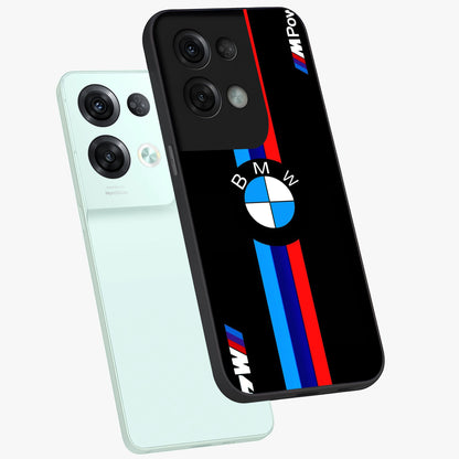 Turbo BMW Beast Glass Case displayed in angled mockup highlighting sleek racing car design with bold automotive aesthetic.