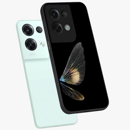 Whispers Of Wings Glass Case displayed in angled mockup highlighting soft feather design with celestial aesthetic style.