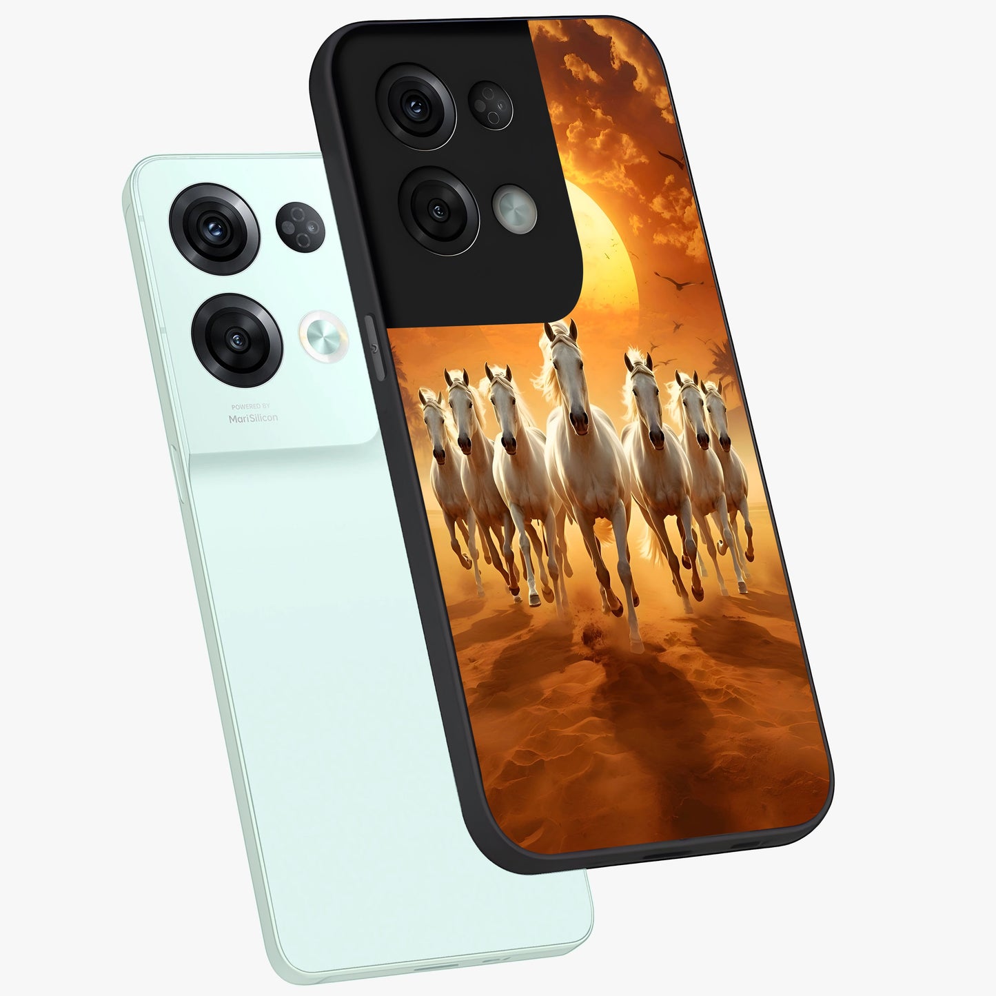 Wild Sunset Majesty Glass Case displayed in angled mockup highlighting vibrant sunset sky design with scenic aesthetic.