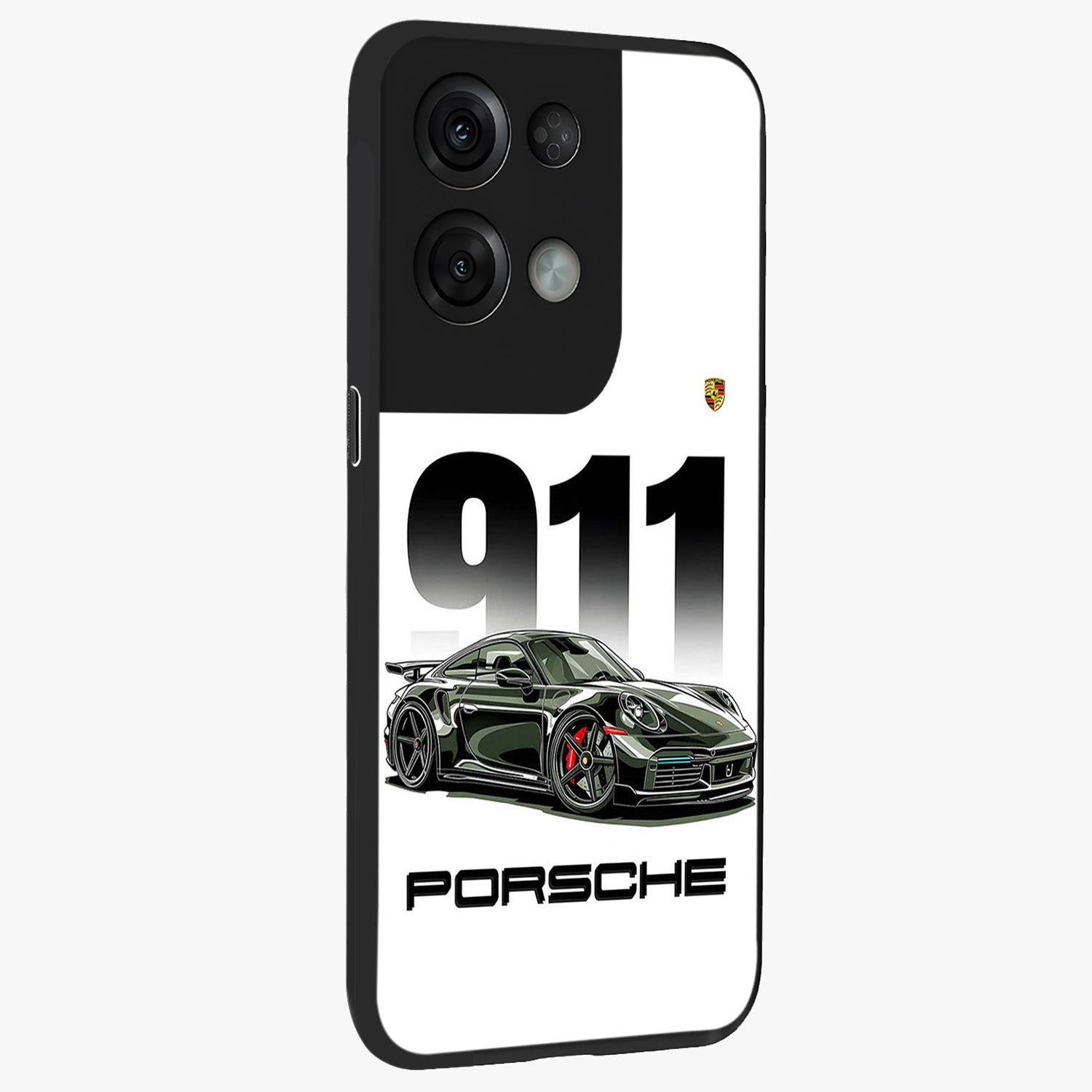 911 Turbo Dominance Glass Case upright perspective showcasing powerful racing design and modern automotive aesthetic.