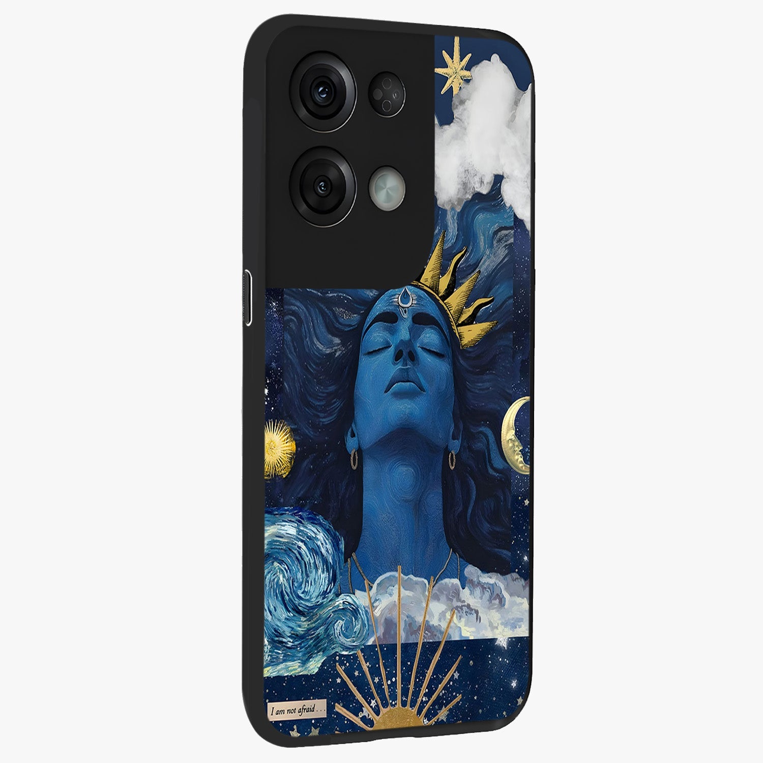 Aesthetic Lord Shiva Glass Case upright view showcasing powerful Lord Shiva artwork with devotional theme.