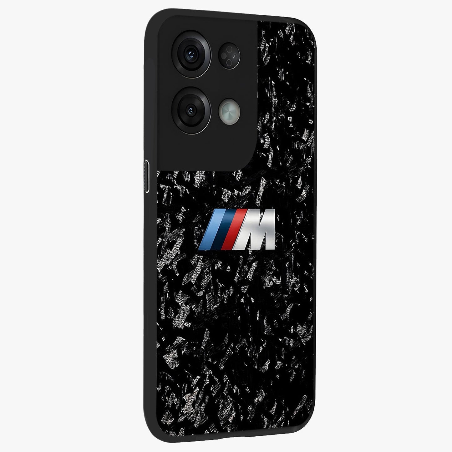 Carbon Speed Mark Glass Case upright view showcasing modern carbon speed graphic with bold automotive theme.