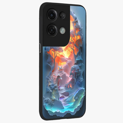 Glow Forest Portal Glass Case upright view showcasing enchanted forest portal artwork with fantasy nature theme.