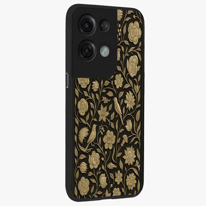 Golden Evil Eye Mandala Glass Case upright view showcasing decorative evil eye mandala artwork with spiritual aesthetic style.