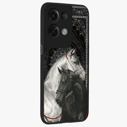 Majestic Ride Legacy Glass Case upright view showcasing dynamic ride inspired artwork with modern automotive theme.