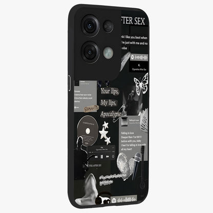 Midnight Love Echo Glass Case upright view showcasing expressive romantic artwork with dreamy midnight theme.