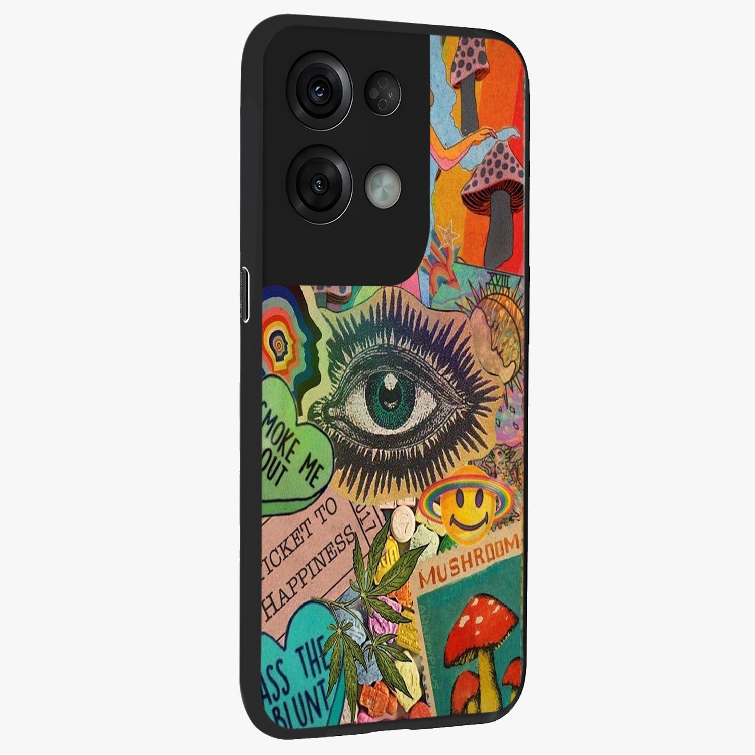 Mystic Eye Wonderland Glass Case upright view showcasing symbolic eye artwork with mysterious fantasy theme.