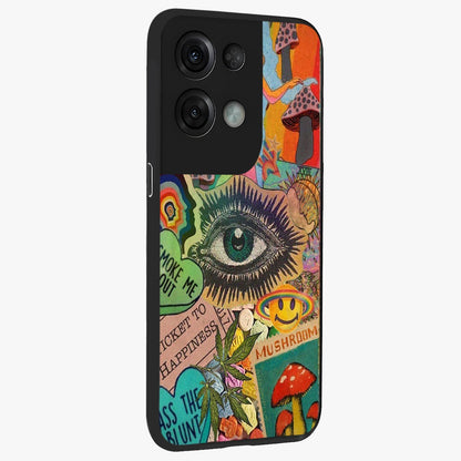 Mystic Eye Wonderland Glass Case upright view showcasing symbolic eye artwork with mysterious fantasy theme.