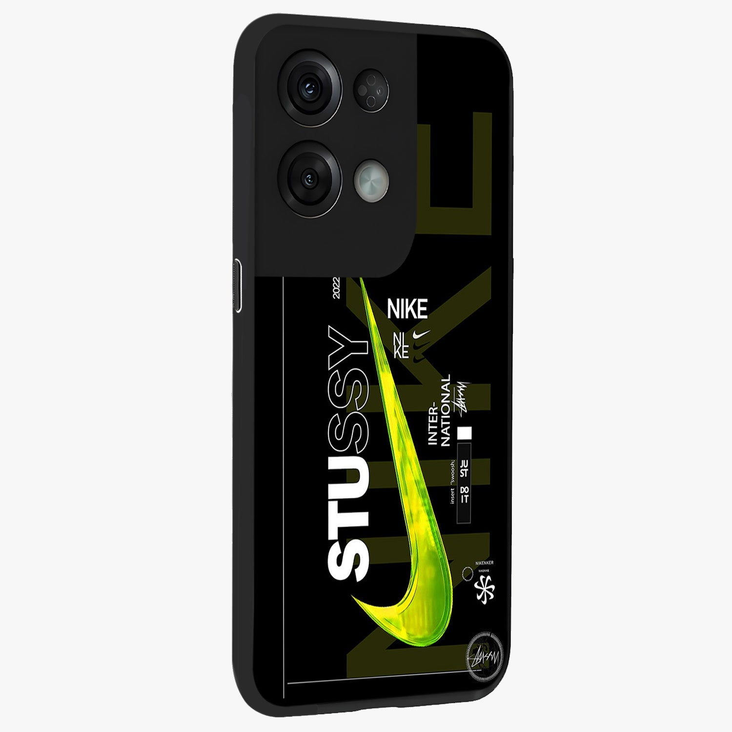 Neon Street Edition Glass Case upright view showcasing colorful neon artwork with modern street culture theme.