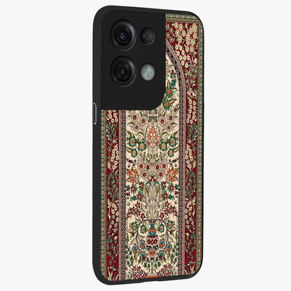 Persian Inspired Glass Case upright view showcasing decorative Persian artwork with rich heritage theme.