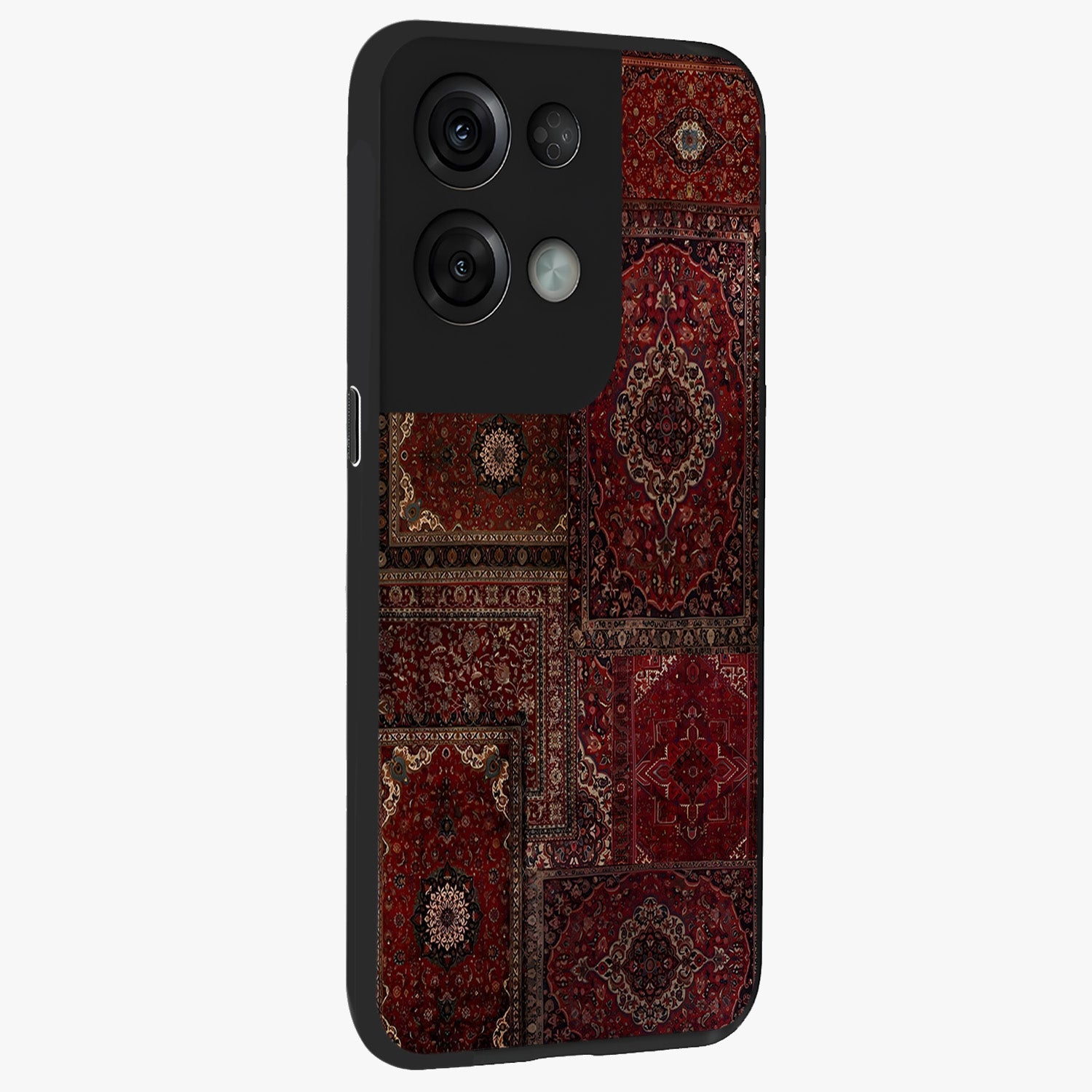 Persian Velvet Tale Glass Case upright view showcasing elegant Persian artwork with classic heritage theme.