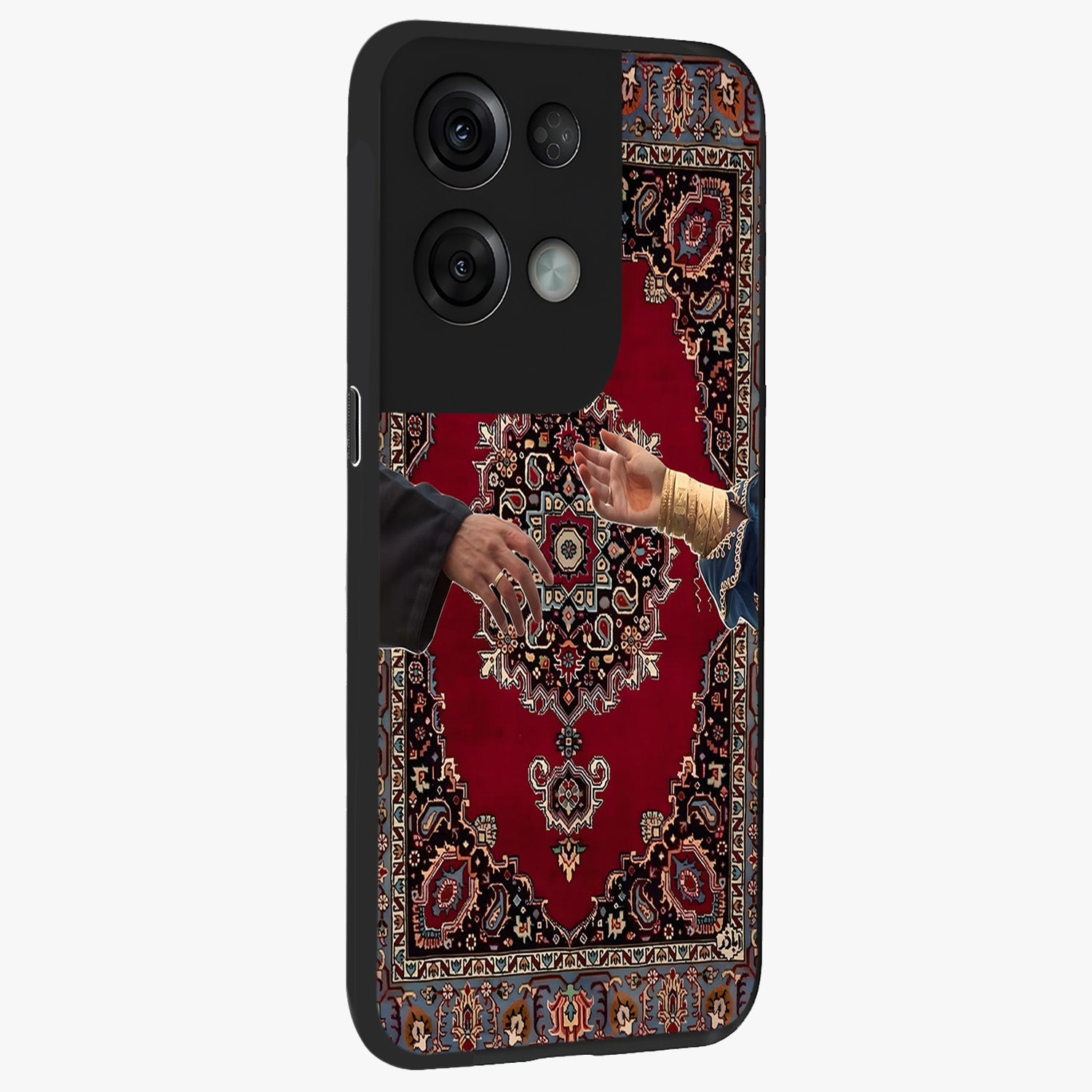 Royal Touch Reach Glass Case upright view showcasing stylish royal inspired artwork with graceful theme.