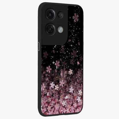 Small Starry Flowers Glass Case upright view showcasing charming floral artwork with dreamy starry theme.