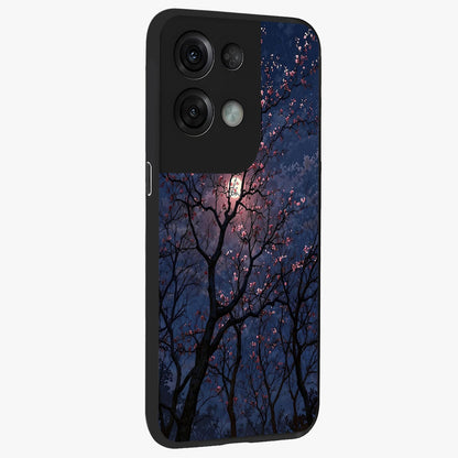 Twilight Sakura Serenade Glass Case upright view showcasing beautiful cherry blossom artwork with serene evening theme.