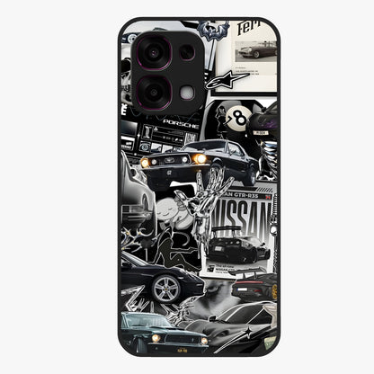 Aesthetic Dark Love Glass Case showing flat back view with dark romantic artwork and glossy glass finish.