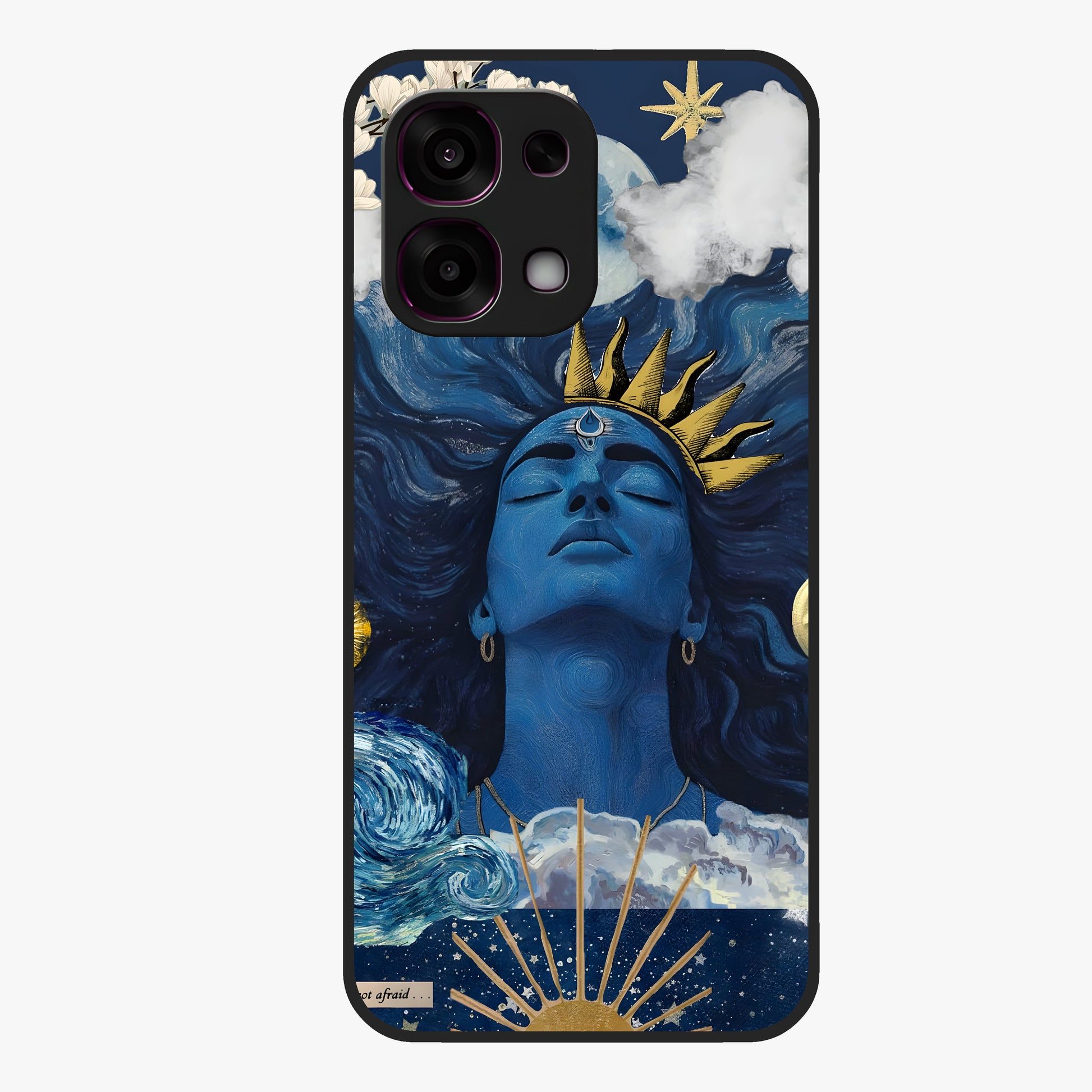 Aesthetic Lord Shiva Glass Case showing flat back view with divine Shiva artwork and glossy glass finish.
