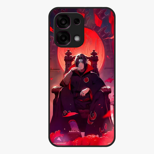 Blood Moon Sovereign Glass Case showing flat back view with mystical blood moon artwork and glossy glass finish.