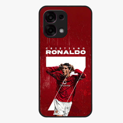 Goal Celebration Legacy Glass Case showing flat back view with football celebration inspired artwork and glossy glass finish.