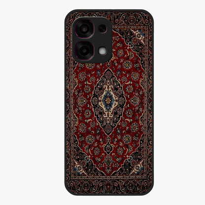 Heritage Carpet Royale Glass Case showing flat back view with ornate Persian carpet inspired pattern and glossy glass finish.