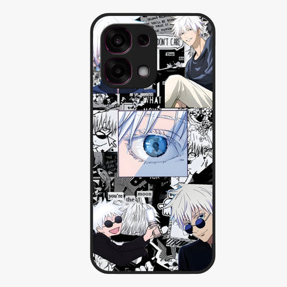 Infinity Sorcerer Chaos Glass Case showing flat back view with mystical sorcerer themed artwork and glossy glass finish.