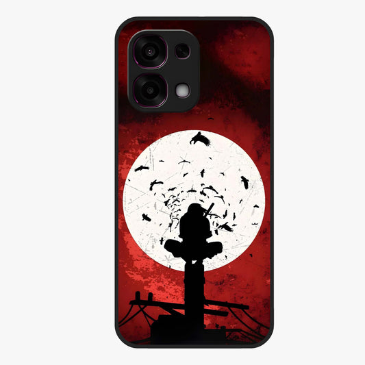 Itachi Limited Edition Naruto Anime Glass Case showing flat back view with iconic anime character artwork and glossy glass finish.