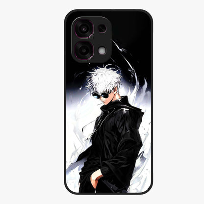 Limitless Shadow King Glass Case showing flat back view with powerful shadow warrior artwork and glossy glass finish.