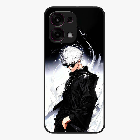 Limitless Shadow King Glass Case showing flat back view with powerful shadow warrior artwork and glossy glass finish.