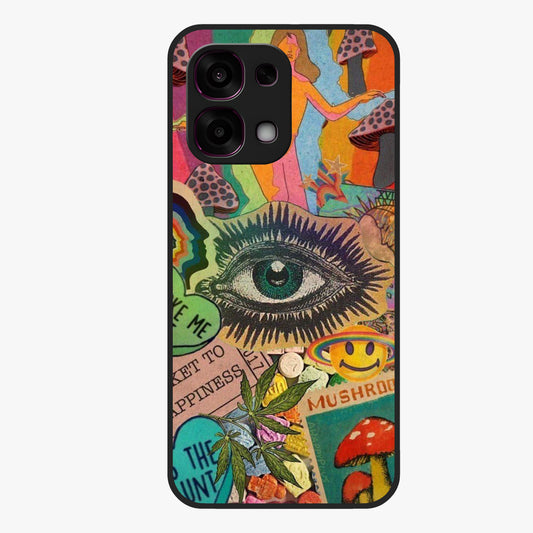 Mystic Eye Wonderland Glass Case showing flat back view with mystical eye themed artwork and glossy glass finish.