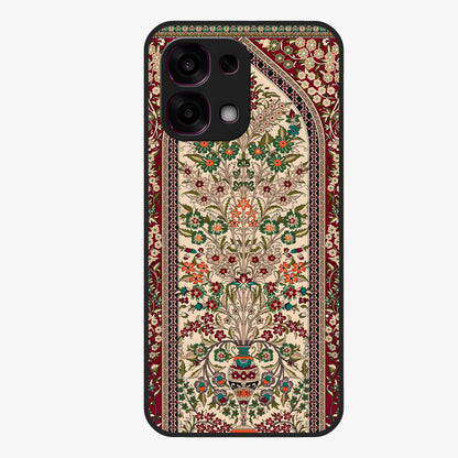 Persian Inspired Glass Case showing flat back view with ornate Persian style pattern artwork and glossy glass finish.