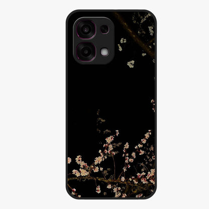 Petal Moon Light With Custom Name Glass Case showing flat back view with floral moonlight artwork and personalized name design.