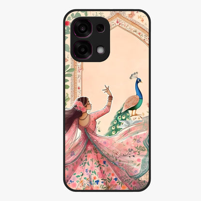 Royal Grace Muse Glass Case showing flat back view with elegant artistic artwork and glossy glass finish.