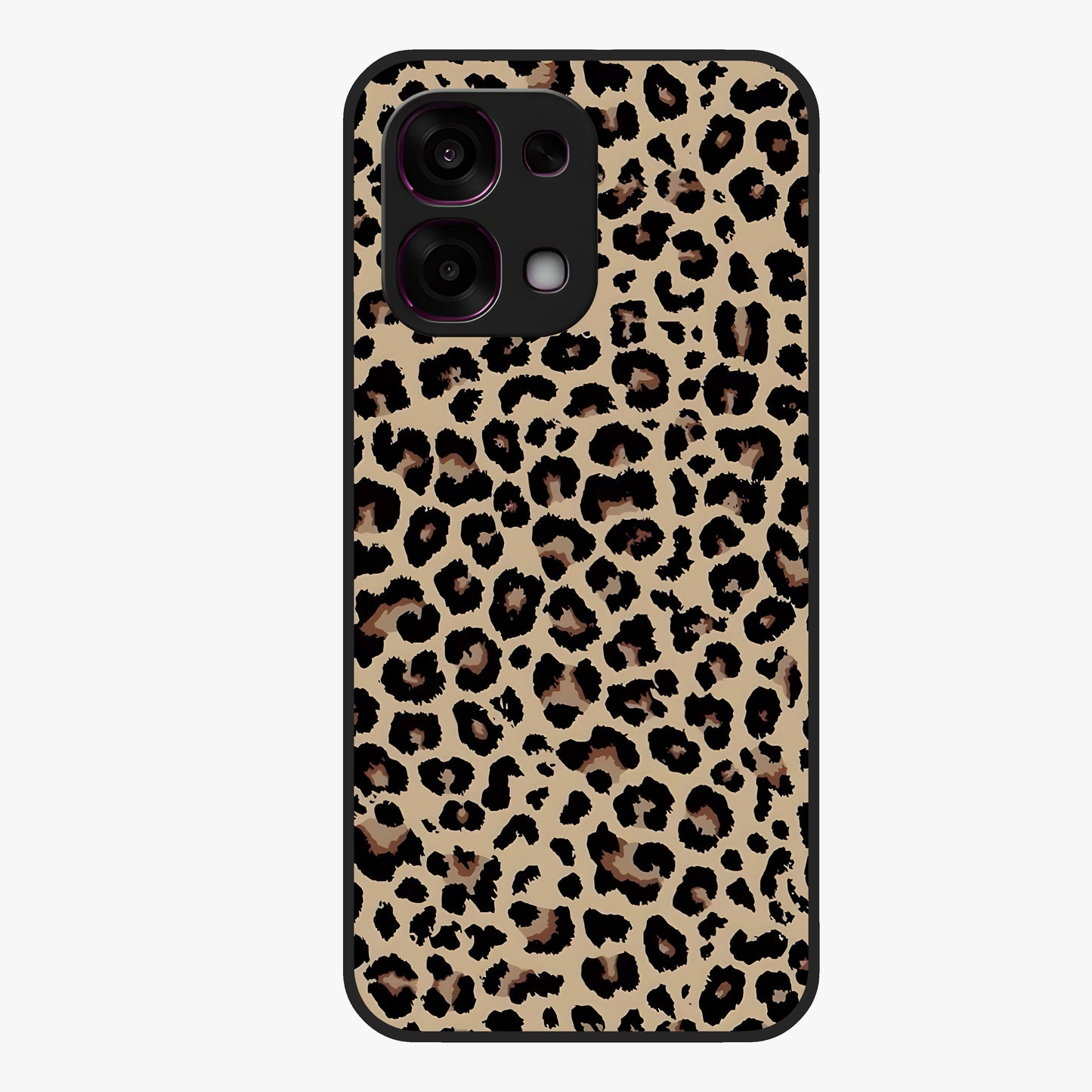 Savage Chic Pattern Glass Case showing flat back view with stylish patterned artwork and glossy glass finish.