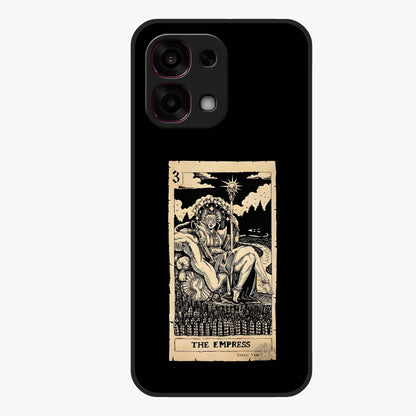The Empress Glass Case showing flat back view with regal feminine artwork and glossy glass finish.