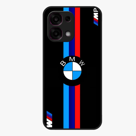 Turbo BMW Beast Glass Case showing flat back view with high performance sports car artwork and glossy glass finish.