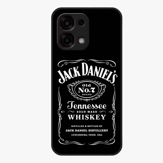 Vintage Whiskey Heritage Glass Case showing flat back view with classic whiskey inspired artwork and glossy glass finish.